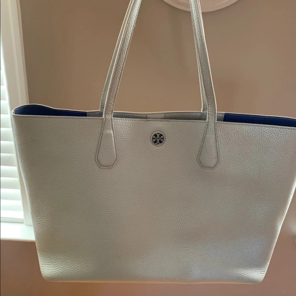 Silver/grey Tory Burch Tote